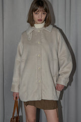 lace docking wool coat