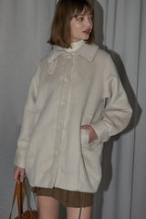 lace docking wool coat