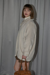 lace docking wool coat