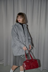 lace docking wool coat