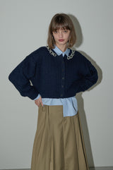 bijou cable knit cardigan