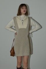 half zip bi-color onepiece