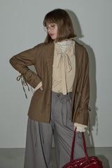 bowtie ribbon frill blouse