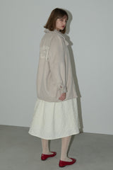 lace docking wool coat