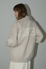 lace docking wool coat