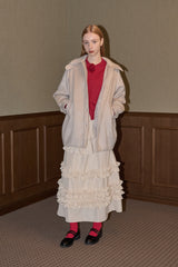 lace docking wool coat