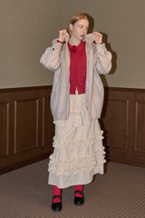 lace docking wool coat