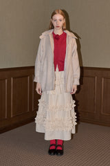 lace docking wool coat