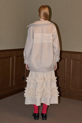 lace docking wool coat