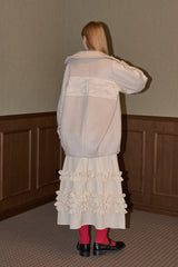 lace docking wool coat