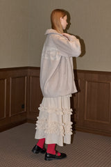 lace docking wool coat