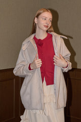 lace docking wool coat
