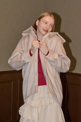 lace docking wool coat