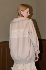 lace docking wool coat