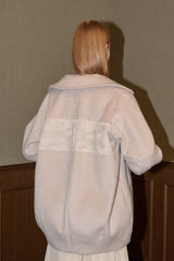 lace docking wool coat