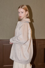lace docking wool coat