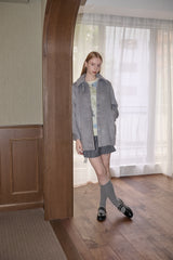 lace docking wool coat