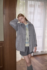 lace docking wool coat