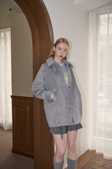 lace docking wool coat