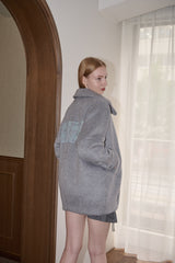 lace docking wool coat
