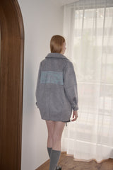 lace docking wool coat