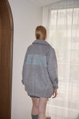 lace docking wool coat