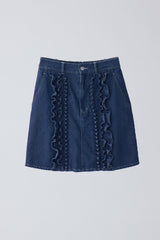 frill denim mini skirt