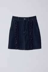 frill denim mini skirt