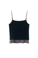 cup in velours frill camisole