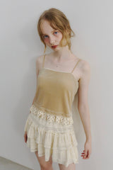 cup in velours frill camisole