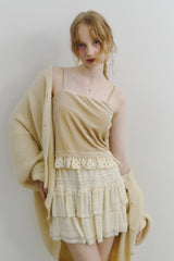 cup in velours frill camisole