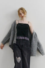 cup in velours frill camisole