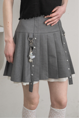 layered pleats mini skirt