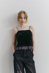 cup in velours frill camisole