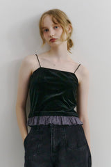 cup in velours frill camisole