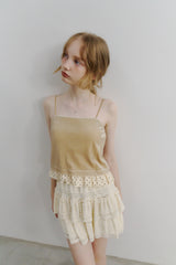 cup in velours frill camisole