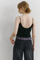 cup in velours frill camisole