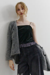 cup in velours frill camisole