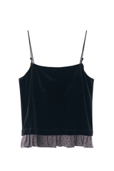 cup in velours frill camisole