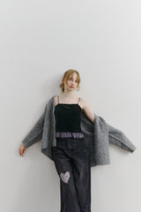 cup in velours frill camisole