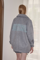 lace docking wool coat