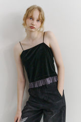 cup in velours frill camisole
