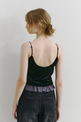 cup in velours frill camisole
