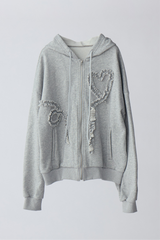 heart frill hoodie