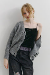 cup in velours frill camisole