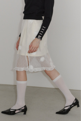 flower dot sheer skirt