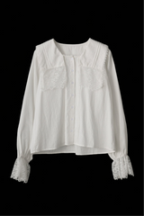 vintage square lace collar blouse