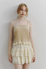 cup in velours frill camisole