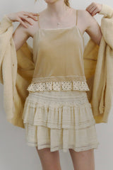 cup in velours frill camisole