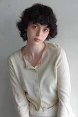 bicolor sheer knit cardigan